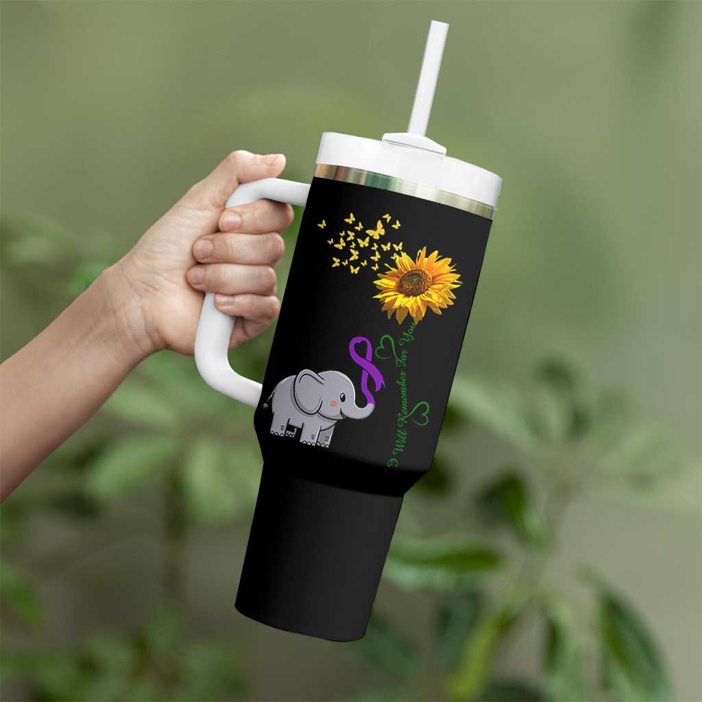 Alzheimer's Awareness Tumbler With Handle I Will Remember For You Support Alzheimer