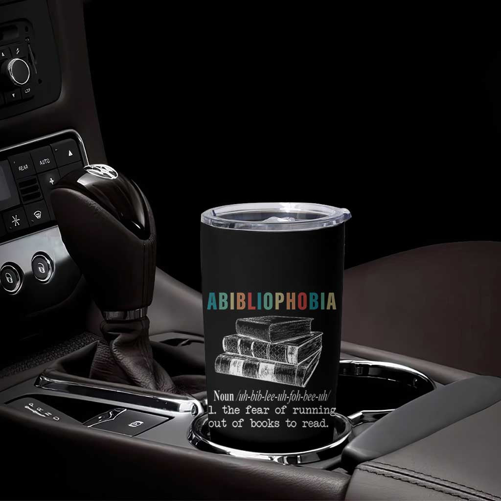Funny Book Lovers Tumbler Cup Abibliophobia Hilarious Bookworm