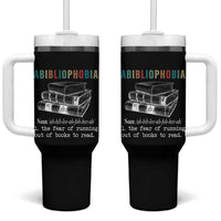 Funny Book Lovers Tumbler With Handle Abibliophobia Hilarious Bookworm