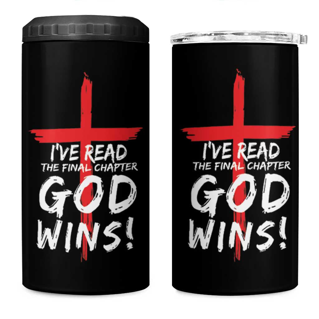 Christian Gifts 4 in 1 Can Cooler Tumbler I've Read The Final Chapter God Wins Faith Cross
