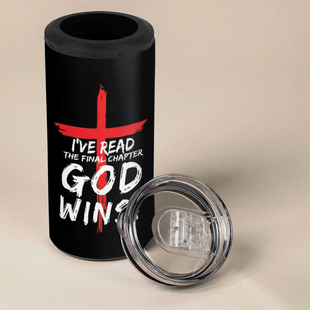 Christian Gifts 4 in 1 Can Cooler Tumbler I've Read The Final Chapter God Wins Faith Cross