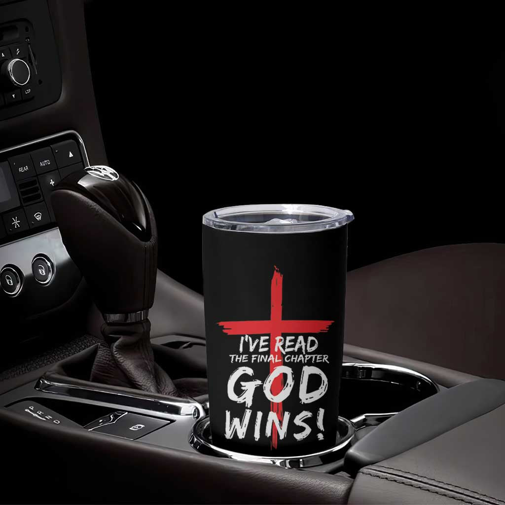 Christian Gifts Tumbler Cup I've Read The Final Chapter God Wins Faith Cross