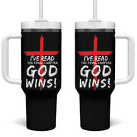 Christian Gifts Tumbler With Handle I've Read The Final Chapter God Wins Faith Cross
