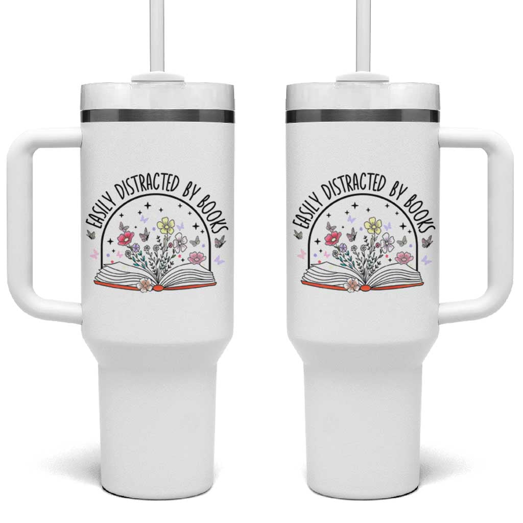 Book Lovers Gifts Tumbler With Handle Easily Distracted By Books Nerds - Wonder Print Shop