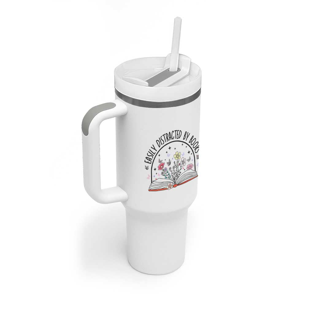 Book Lovers Gifts Tumbler With Handle Easily Distracted By Books Nerds - Wonder Print Shop