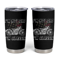 Funny Biker Tumbler Cup Im Not Old Im Classic Vintage Motorcycle USA Flag