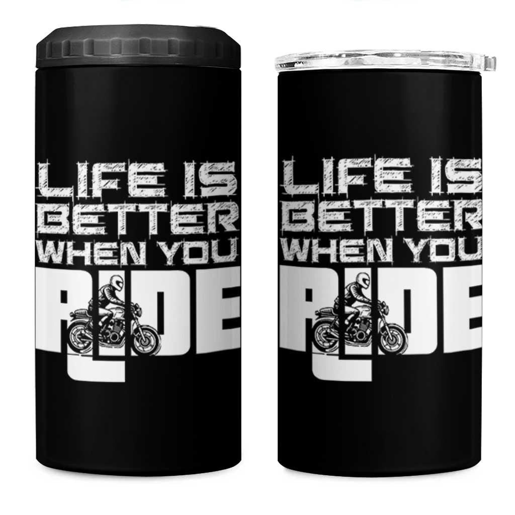Funny Motorcycle 4 in 1 Can Cooler Tumbler Bike Motorcyclist Motorcycle Rider Biker Club