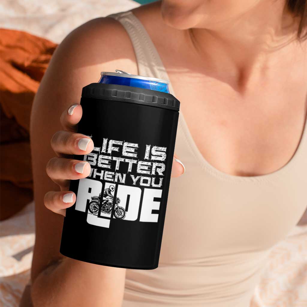 Funny Motorcycle 4 in 1 Can Cooler Tumbler Bike Motorcyclist Motorcycle Rider Biker Club