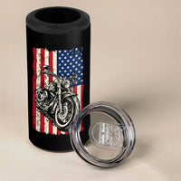 Real Grandpas Ride Motorcycles 4 in 1 Can Cooler Tumbler Some Grandpas Play Bingon American Flag