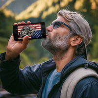 Real Grandpas Ride Motorcycles 4 in 1 Can Cooler Tumbler Some Grandpas Play Bingon American Flag