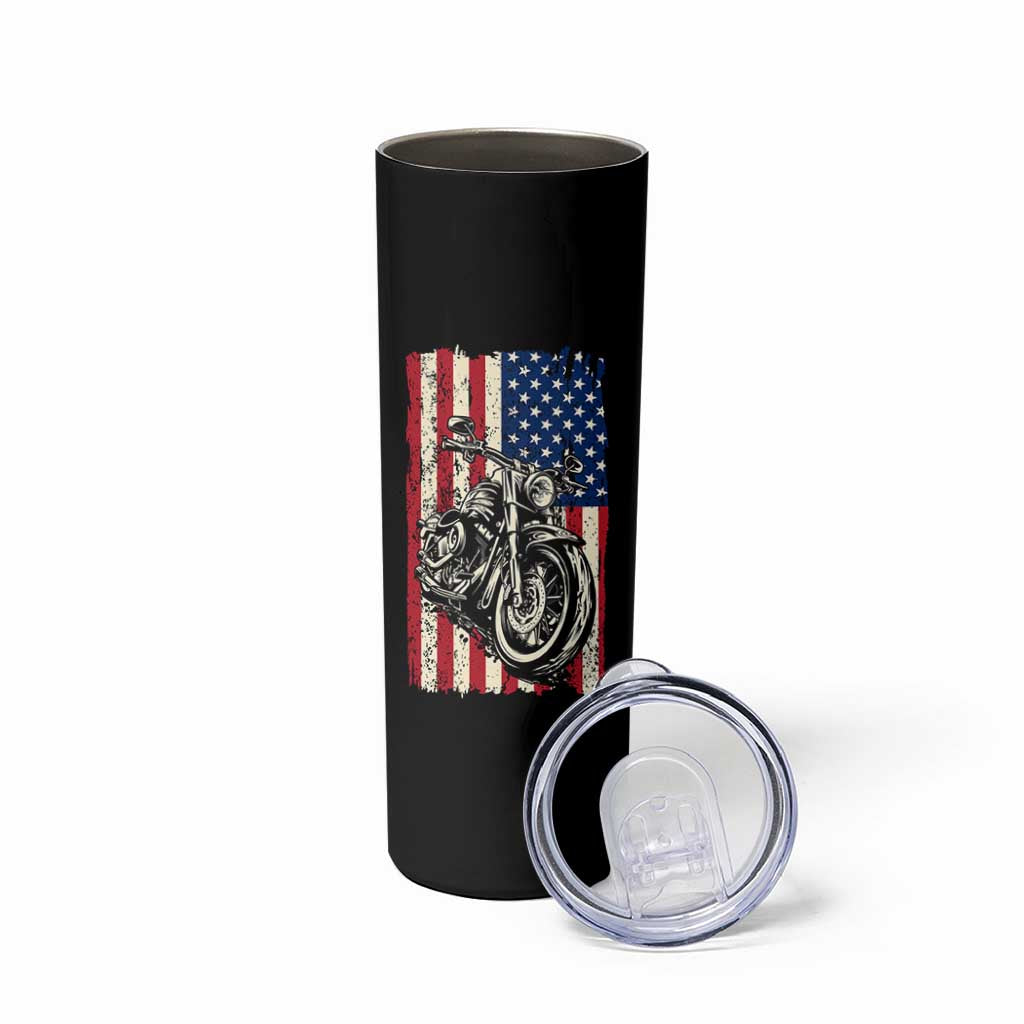 Real Grandpas Ride Motorcycles Skinny Tumbler Some Grandpas Play Bingon American Flag