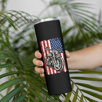 Real Grandpas Ride Motorcycles Skinny Tumbler Some Grandpas Play Bingon American Flag