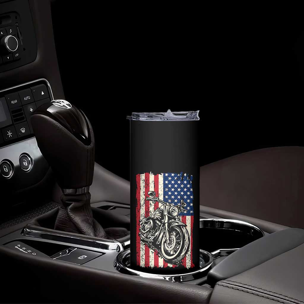 Real Grandpas Ride Motorcycles Skinny Tumbler Some Grandpas Play Bingon American Flag