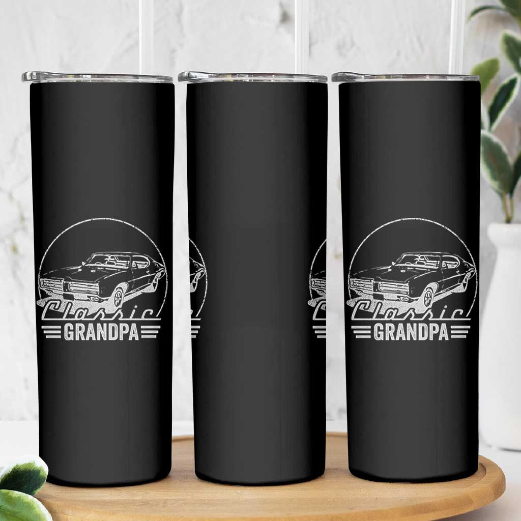 Funny Grandpa Classic Car Graphic Skinny Tumbler Father's Day Grandpa Gift