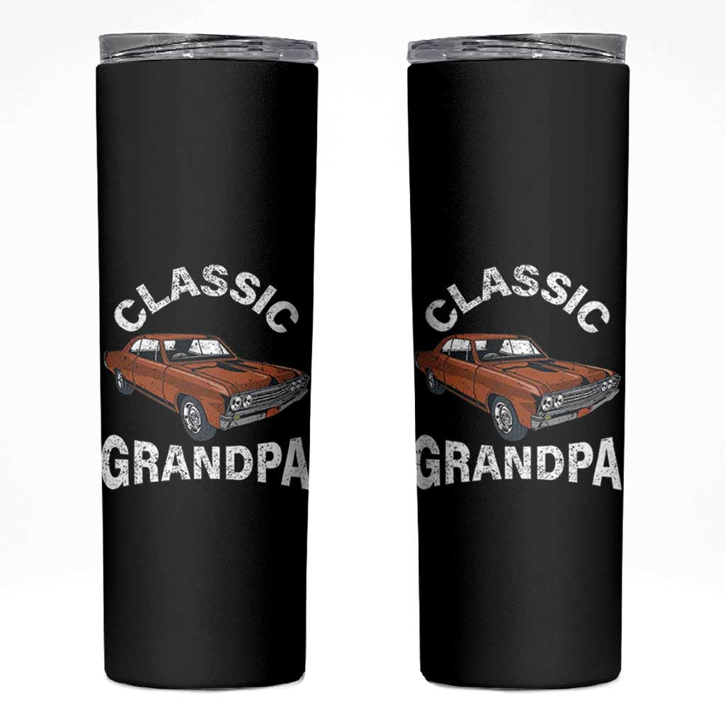 Funny Grandpa Classic Car Skinny Tumbler