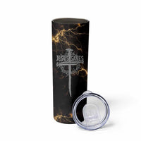 Christian Faith Over Fear Skinny Tumbler Religious Jesus Saves Cross US Flag Prayer Patriotic - Wonder Print Shop