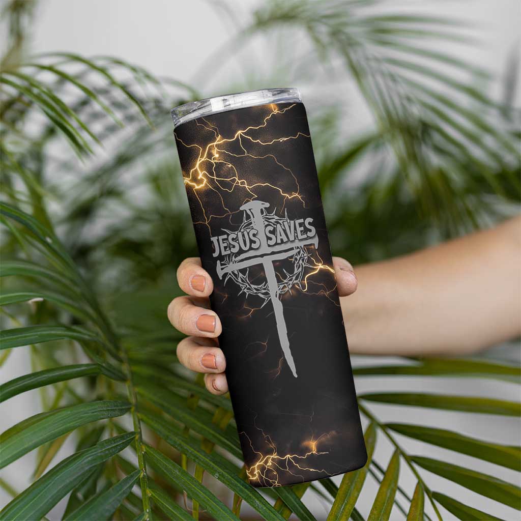 Christian Faith Over Fear Skinny Tumbler Religious Jesus Saves Cross US Flag Prayer Patriotic - Wonder Print Shop