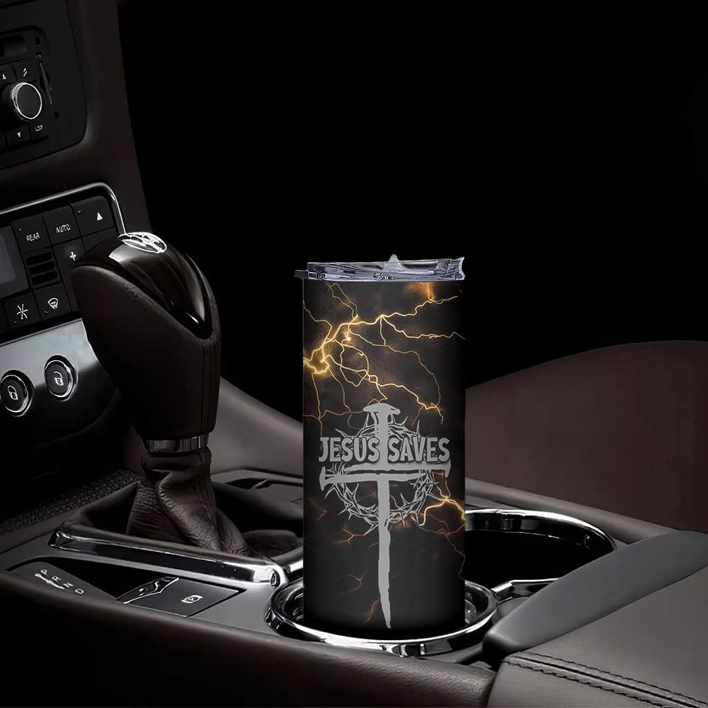 Christian Faith Over Fear Skinny Tumbler Religious Jesus Saves Cross US Flag Prayer Patriotic - Wonder Print Shop