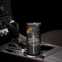 Christian Faith Over Fear Skinny Tumbler Religious Jesus Saves Cross US Flag Prayer Patriotic - Wonder Print Shop