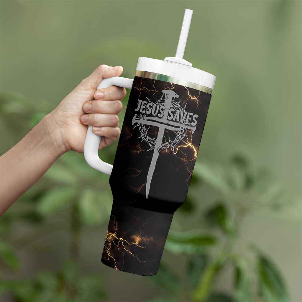 Christian Faith Over Fear Tumbler With Handle Religious Jesus Saves Cross US Flag Prayer Patriotic - Wonder Print Shop