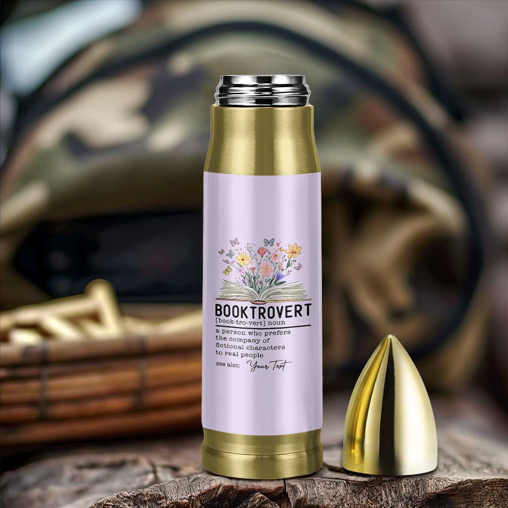 Personalized Booktrovert Bullet Tumbler Custom Name Funny Book Lovers Gifts For Women