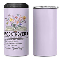 Personalized Booktrovert 4 in 1 Can Cooler Tumbler Custom Name Funny Book Lovers Gifts For Women