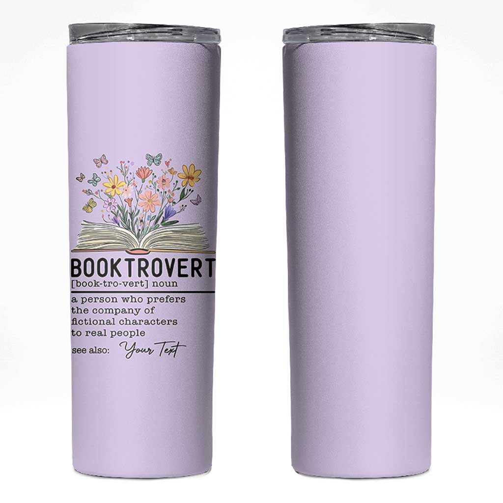 Personalized Booktrovert Skinny Tumbler Custom Name Funny Book Lovers Gifts For Women