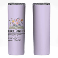 Personalized Booktrovert Skinny Tumbler Custom Name Funny Book Lovers Gifts For Women
