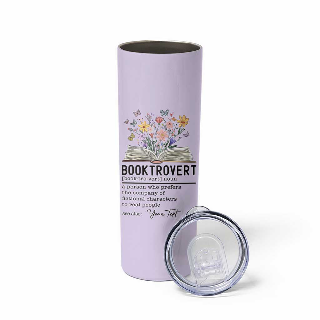 Personalized Booktrovert Skinny Tumbler Custom Name Funny Book Lovers Gifts For Women