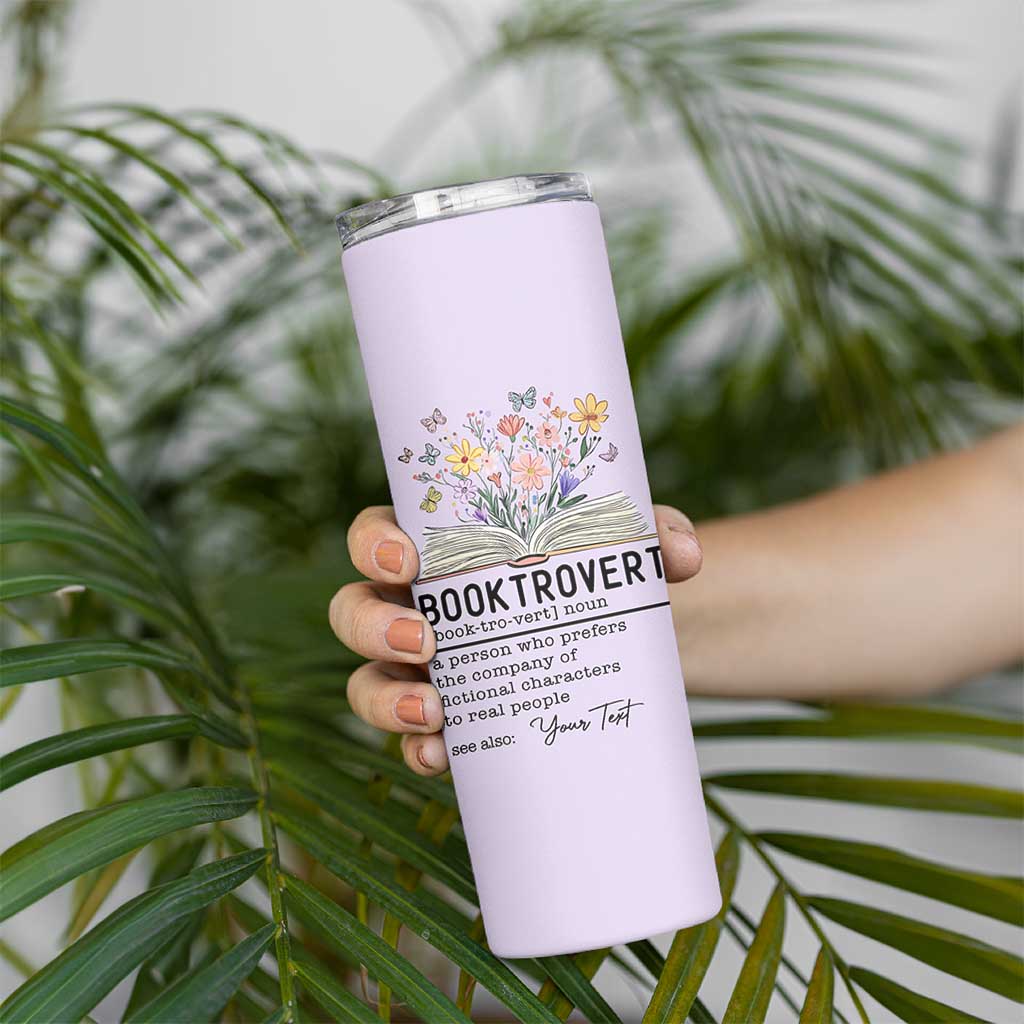 Personalized Booktrovert Skinny Tumbler Custom Name Funny Book Lovers Gifts For Women