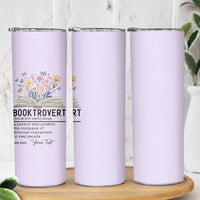Personalized Booktrovert Skinny Tumbler Custom Name Funny Book Lovers Gifts For Women