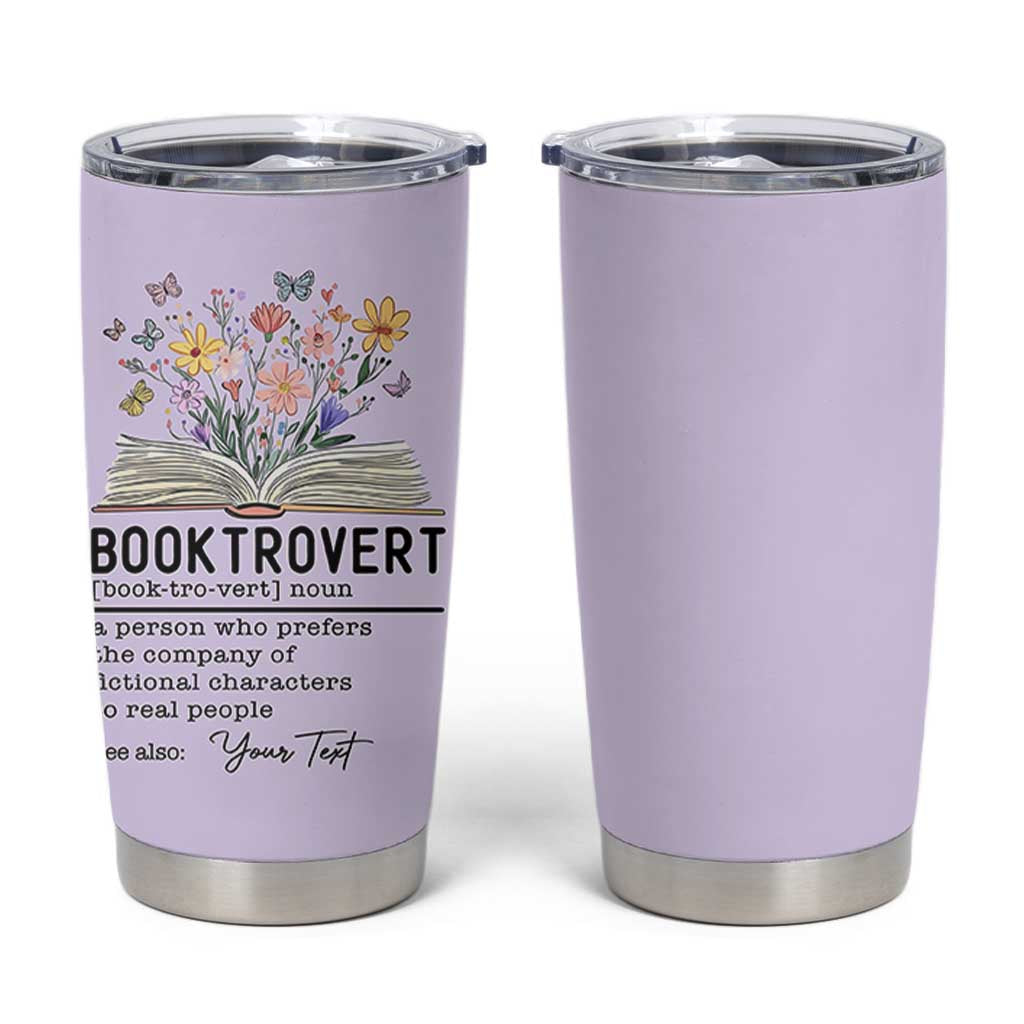 Personalized Booktrovert Tumbler Cup Custom Name Funny Book Lovers Gifts For Women
