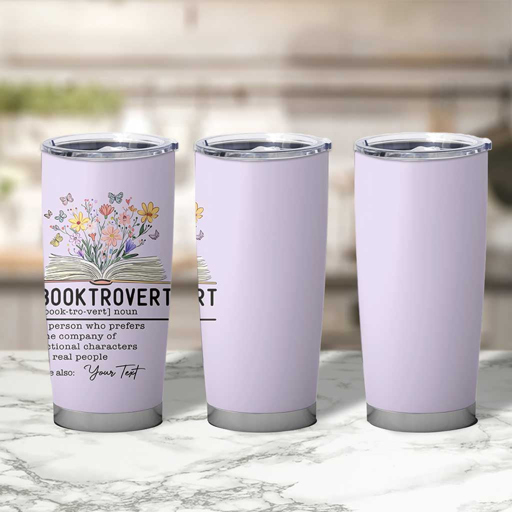 Personalized Booktrovert Tumbler Cup Custom Name Funny Book Lovers Gifts For Women