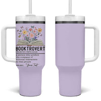 Personalized Booktrovert Tumbler With Handle Custom Name Funny Book Lovers Gifts For Women