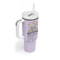 Personalized Booktrovert Tumbler With Handle Custom Name Funny Book Lovers Gifts For Women