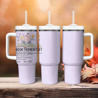 Personalized Booktrovert Tumbler With Handle Custom Name Funny Book Lovers Gifts For Women