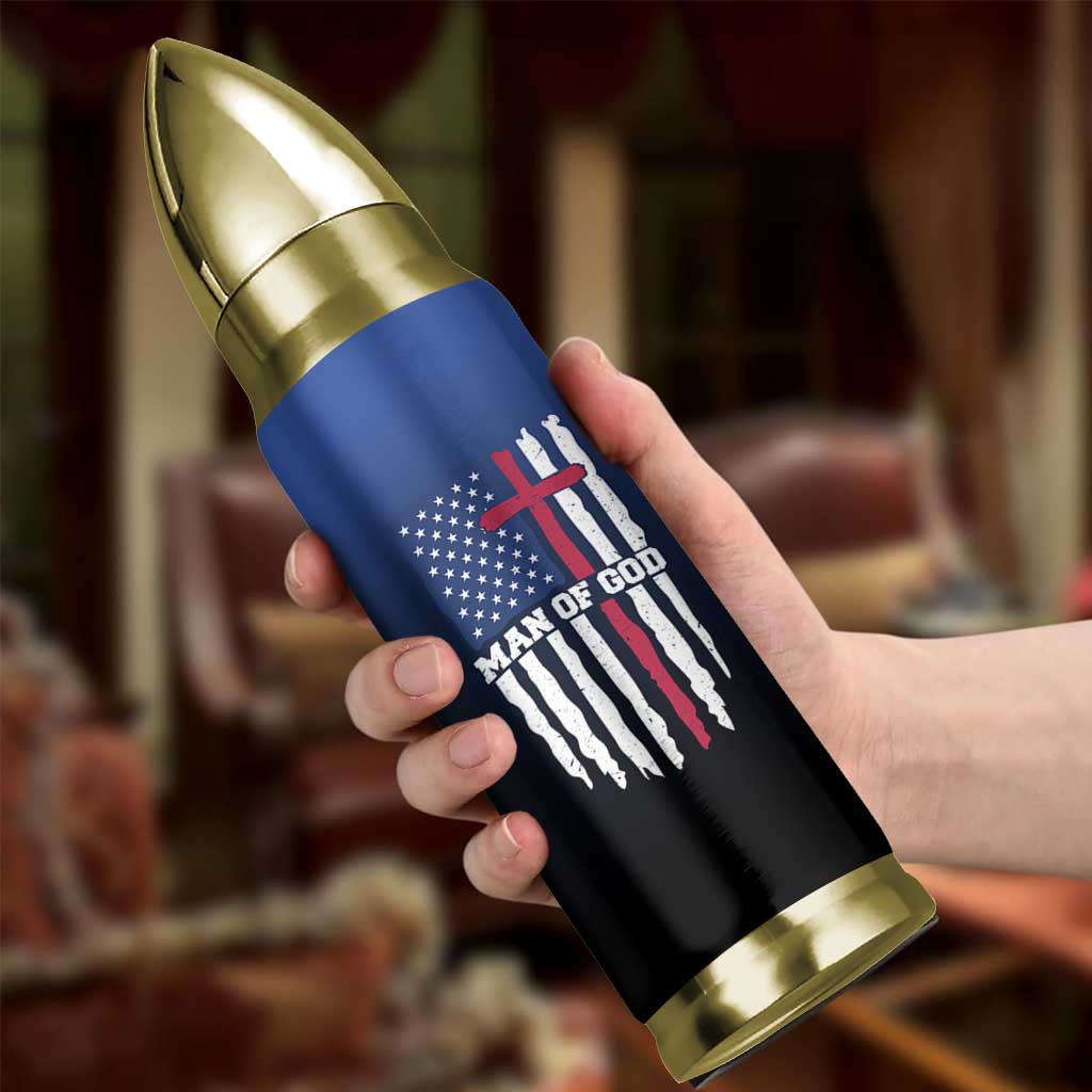 Christian Gifts for Men Bullet Tumbler Religious Cross US Flag Prayer Patriotic - Wonder Print Shop