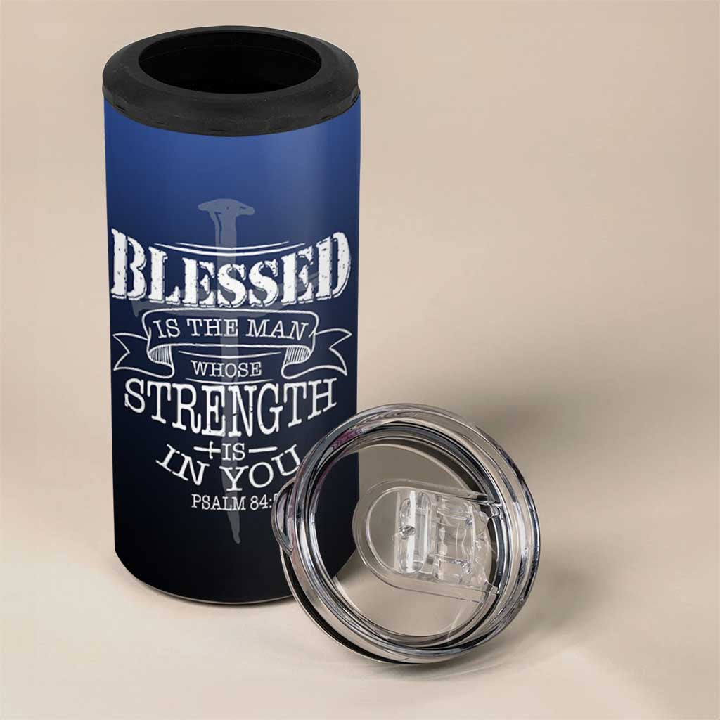 Christian Gifts for Men 4 in 1 Can Cooler Tumbler Religious Cross US Flag Prayer Patriotic - Wonder Print Shop