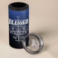 Christian Gifts for Men 4 in 1 Can Cooler Tumbler Religious Cross US Flag Prayer Patriotic - Wonder Print Shop