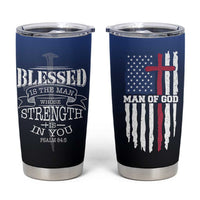 Christian Gifts for Men Tumbler Cup Religious Cross US Flag Prayer Patriotic - Wonder Print Shop