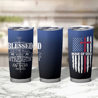 Christian Gifts for Men Tumbler Cup Religious Cross US Flag Prayer Patriotic - Wonder Print Shop