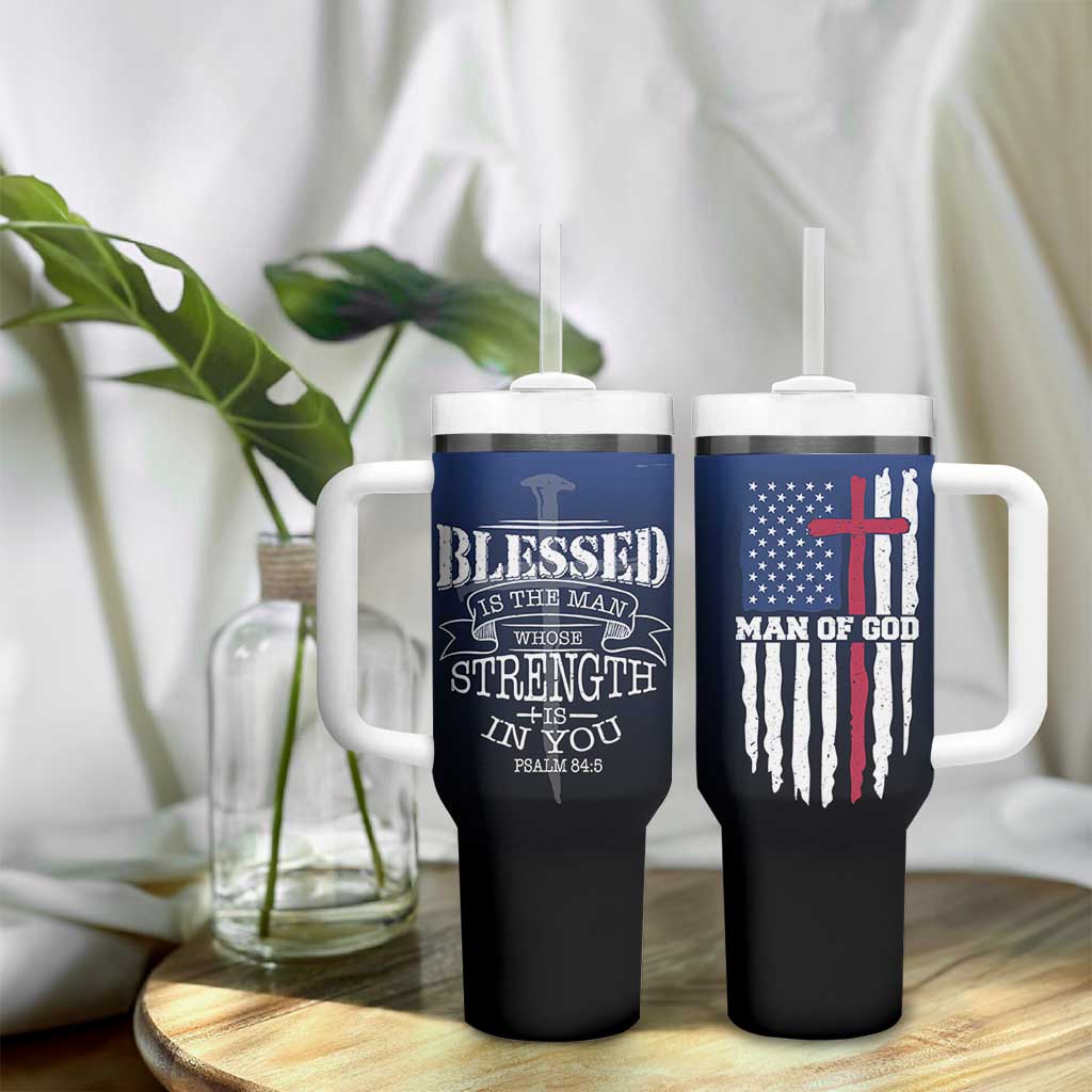 Christian Gifts for Men Tumbler With Handle Religious Cross US Flag Prayer Patriotic - Wonder Print Shop