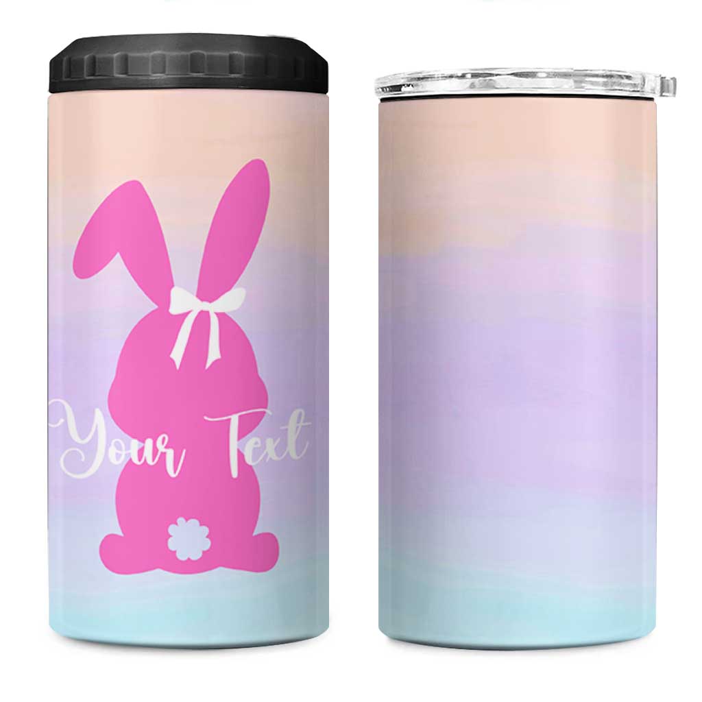Personalized Rabbit 4 in 1 Can Cooler Tumbler Custom Name Bunny Lovers Cute Easter Spring Gift for Women