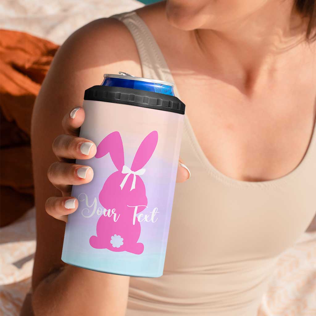 Personalized Rabbit 4 in 1 Can Cooler Tumbler Custom Name Bunny Lovers Cute Easter Spring Gift for Women