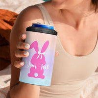 Personalized Rabbit 4 in 1 Can Cooler Tumbler Custom Name Bunny Lovers Cute Easter Spring Gift for Women