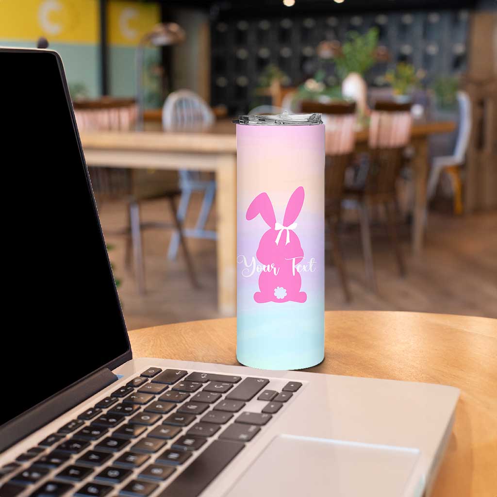 Personalized Rabbit Skinny Tumbler Custom Name Bunny Lovers Cute Easter Spring Gift for Women