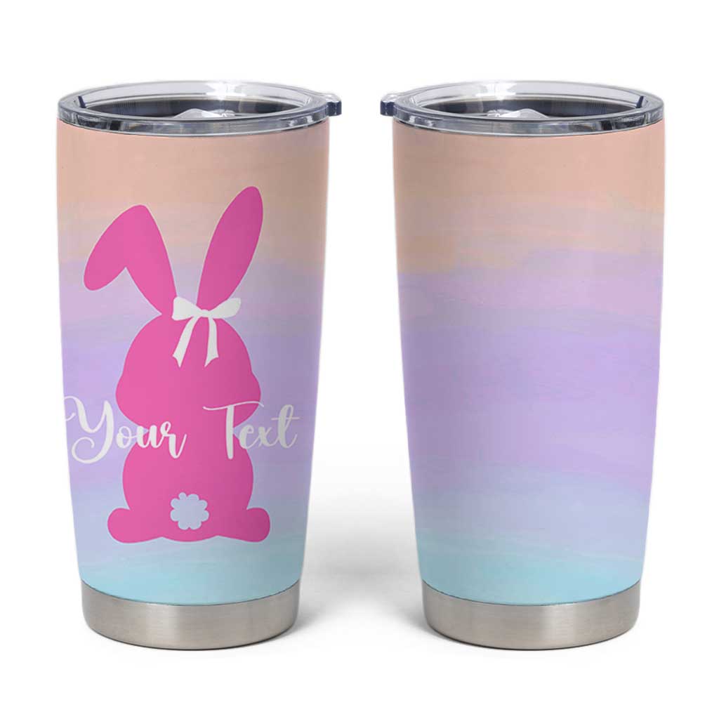 Personalized Rabbit Tumbler Cup Custom Name Bunny Lovers Cute Easter Spring Gift for Women