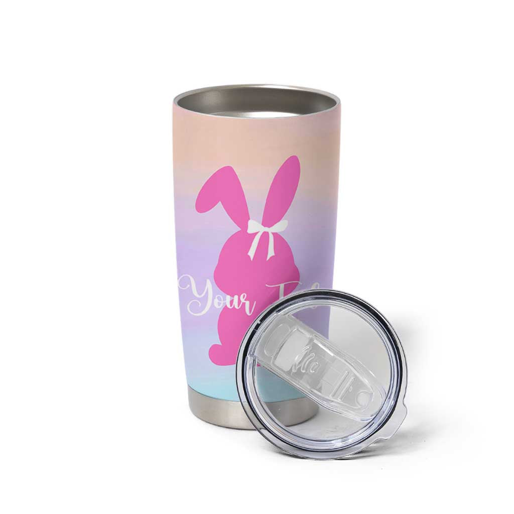 Personalized Rabbit Tumbler Cup Custom Name Bunny Lovers Cute Easter Spring Gift for Women