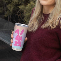 Personalized Rabbit Tumbler Cup Custom Name Bunny Lovers Cute Easter Spring Gift for Women