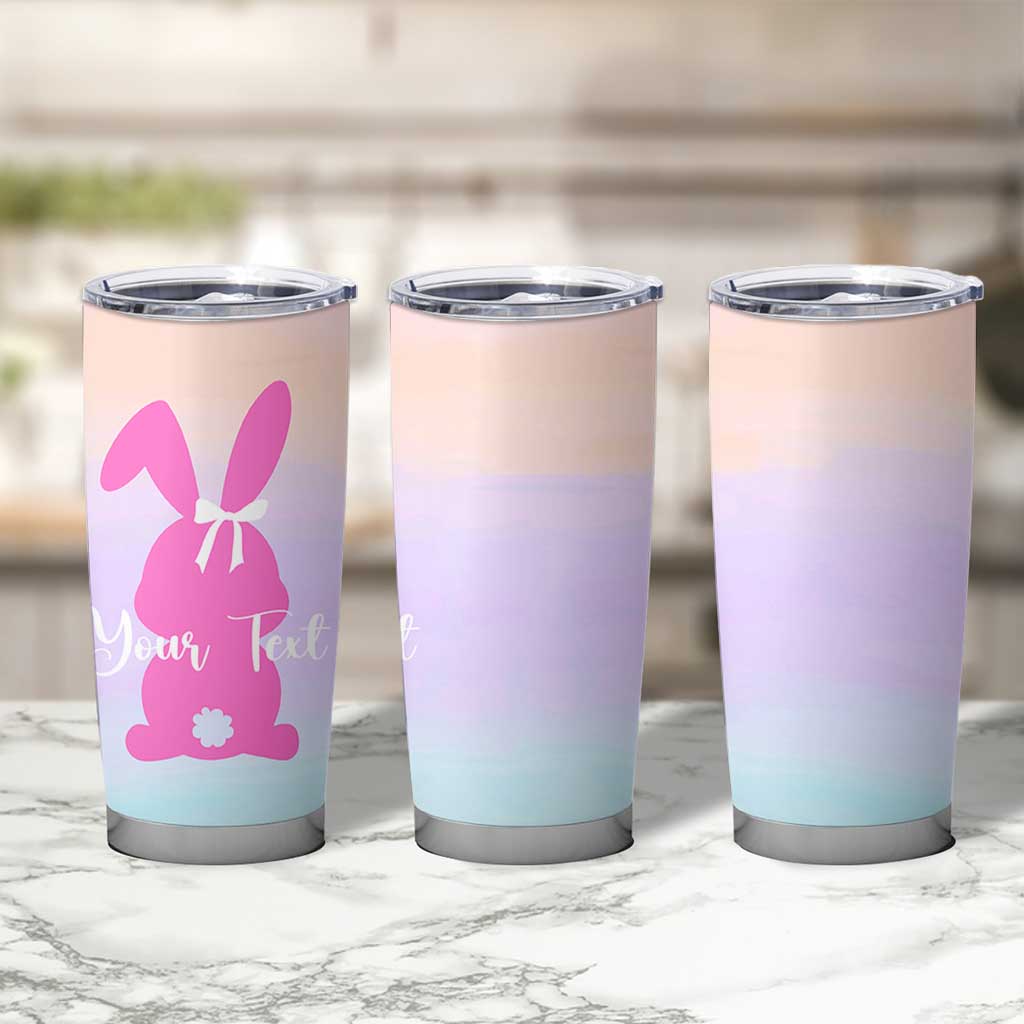 Personalized Rabbit Tumbler Cup Custom Name Bunny Lovers Cute Easter Spring Gift for Women